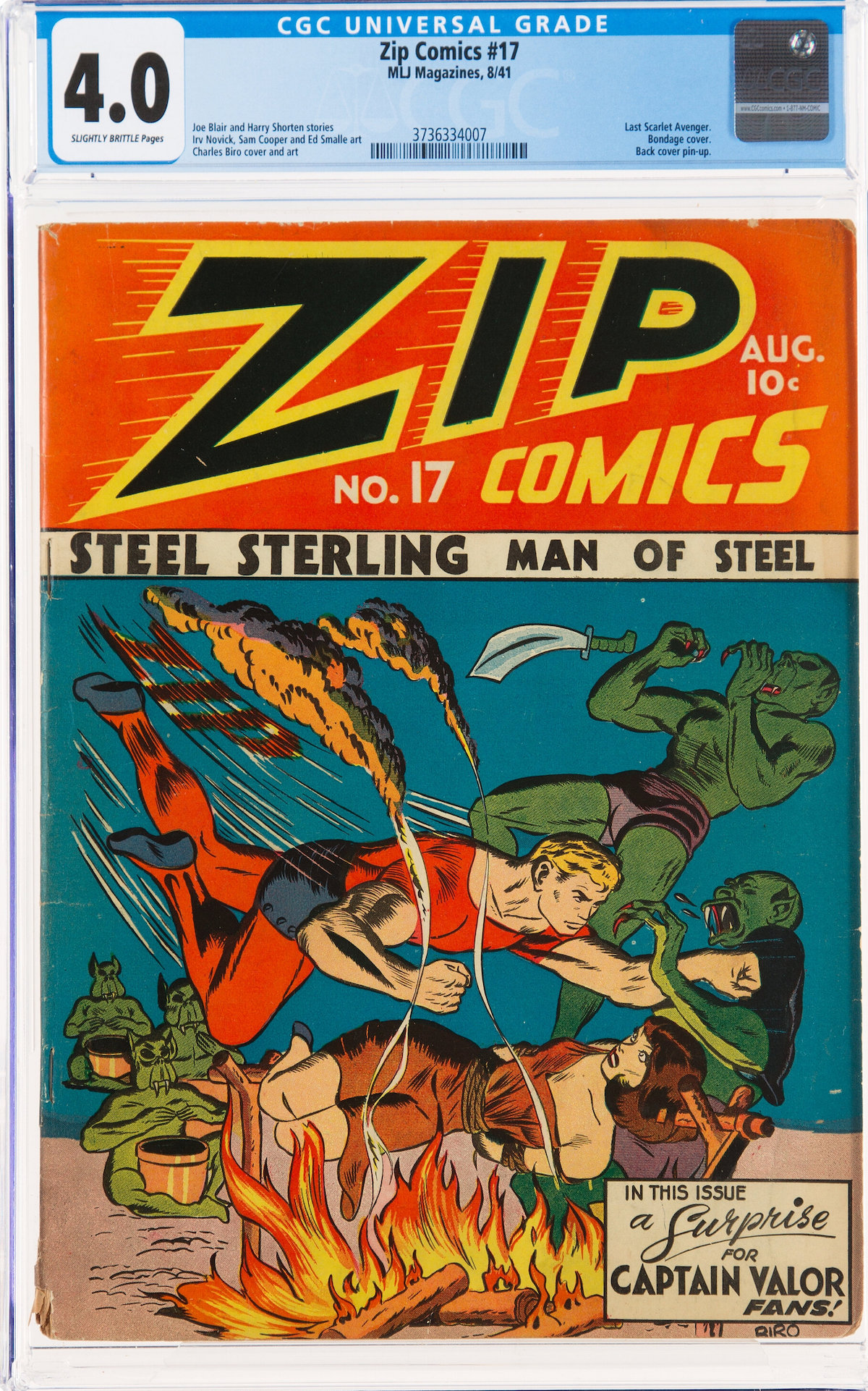 Zip Comics #17, CGC VG 4.0