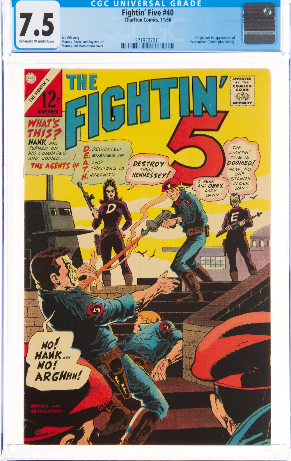 The Fightin' 5 #40, CGC VF- 7.5, $780.00