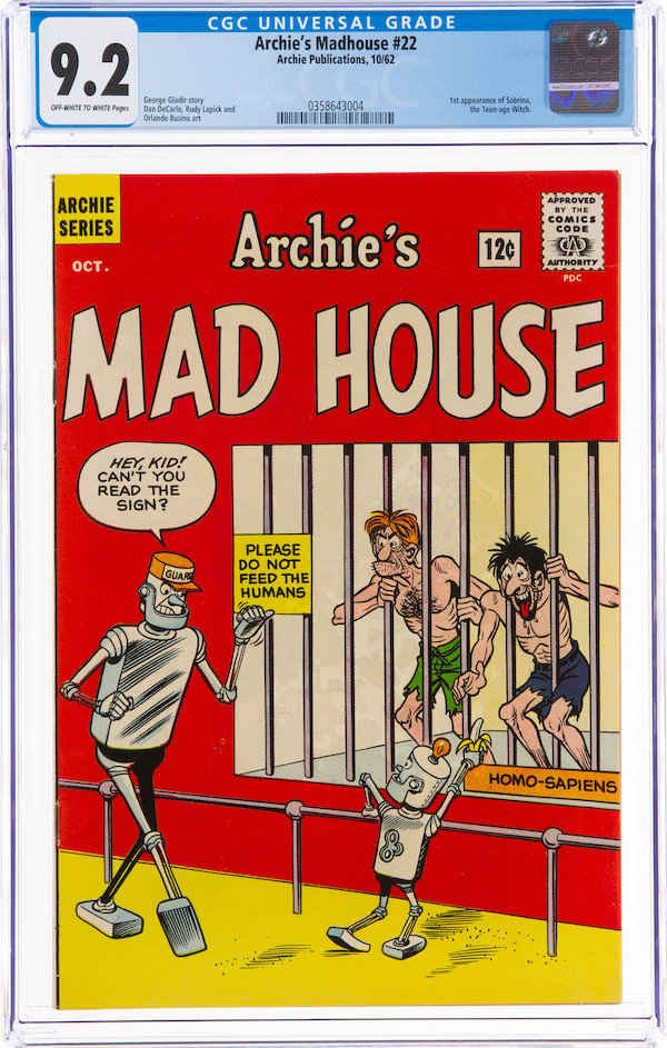 Archie's Madhouse #22, CGC NM- 9.2, $18,000.00