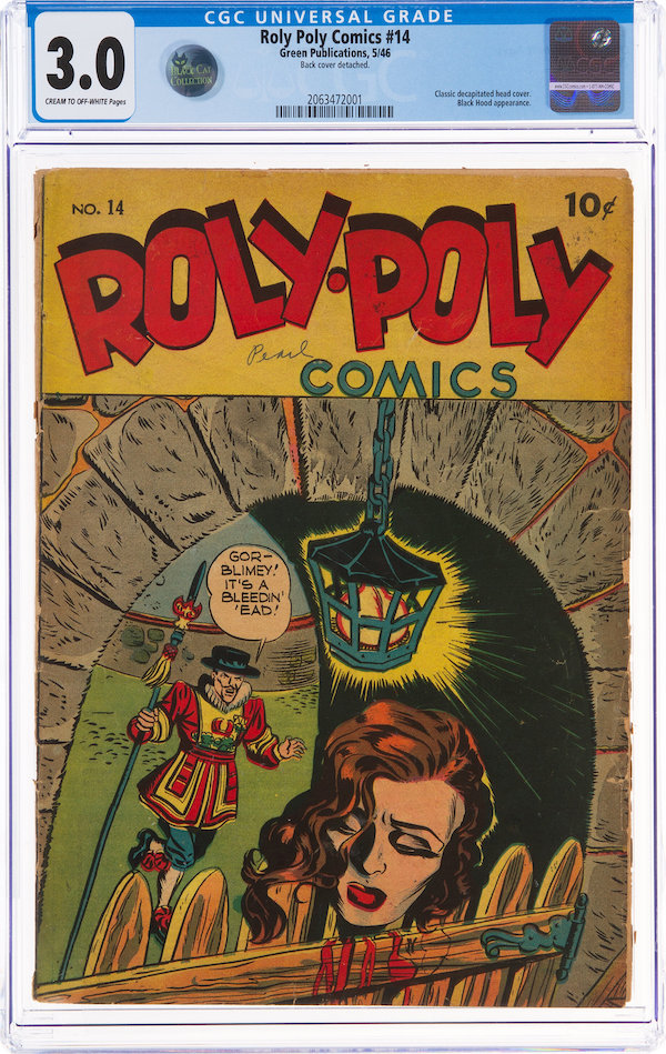 Roly Poly Comic Book #14, CGC GD/VG 3.0, $6,600.00