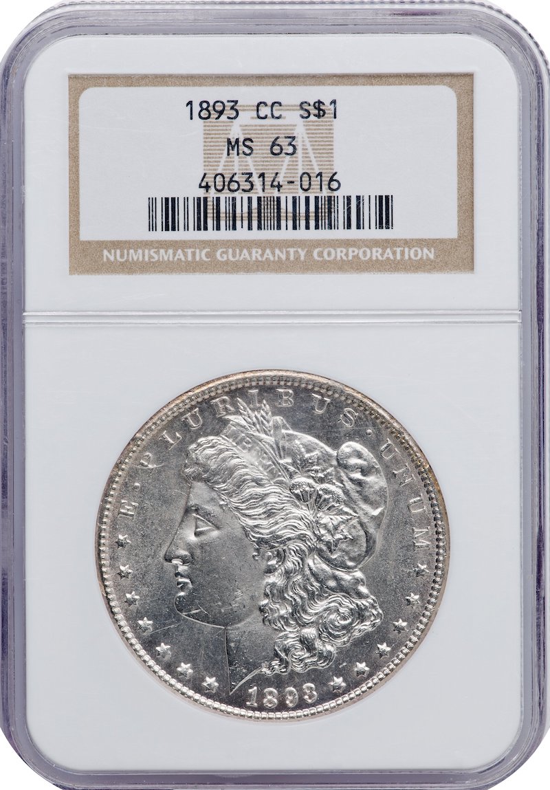 1893-CC Morgan Dollar, NGC MS-63, $8,700.00