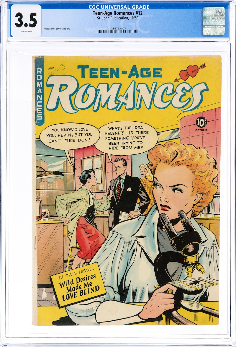 Teen-Age Romances #12 (St. John, 1950) CGC VG- 3.5, $5,520.00