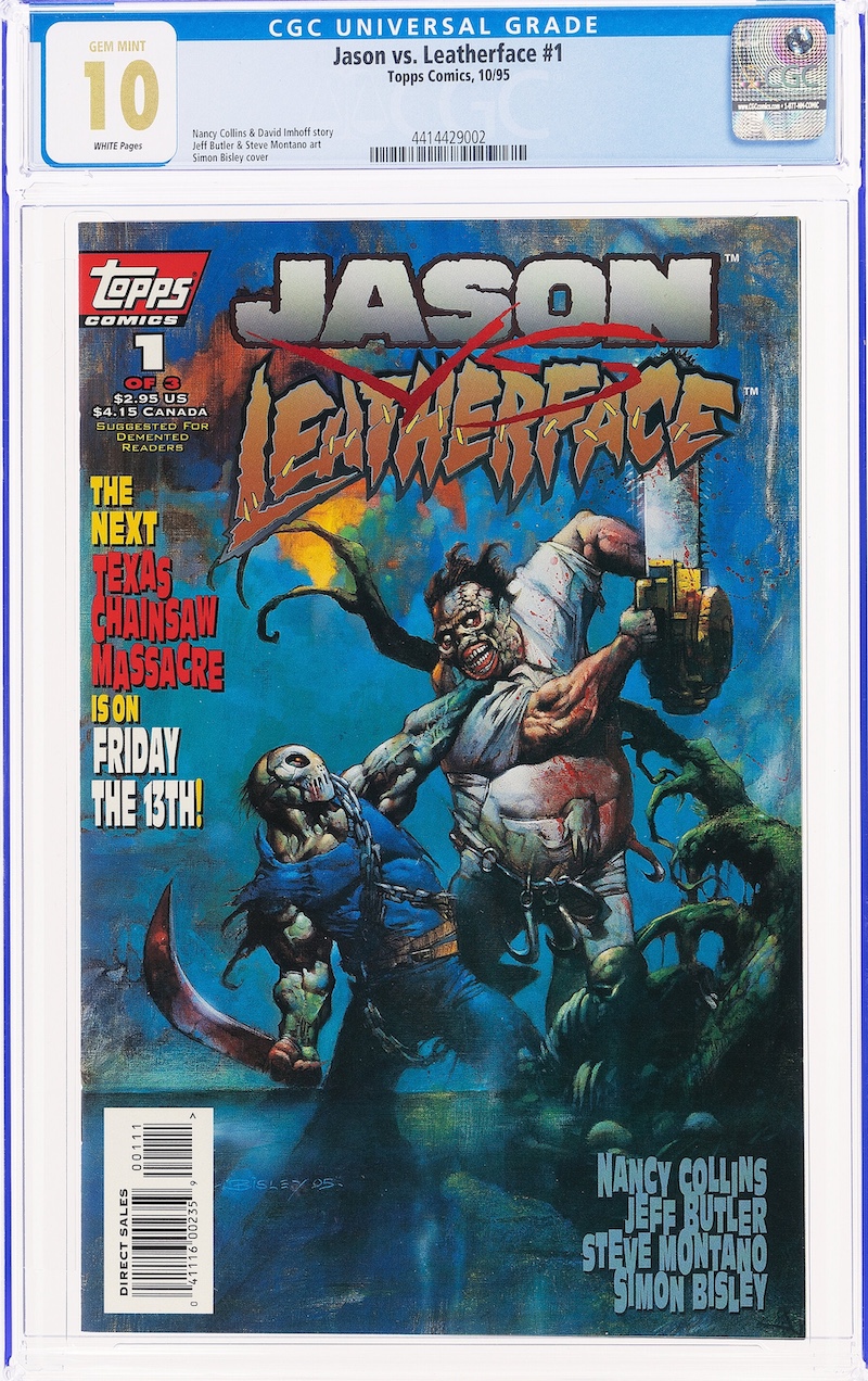 Jason vs. Leatherface #1 (Topps Comics, 1995) CGC MT 10.0, $720.00