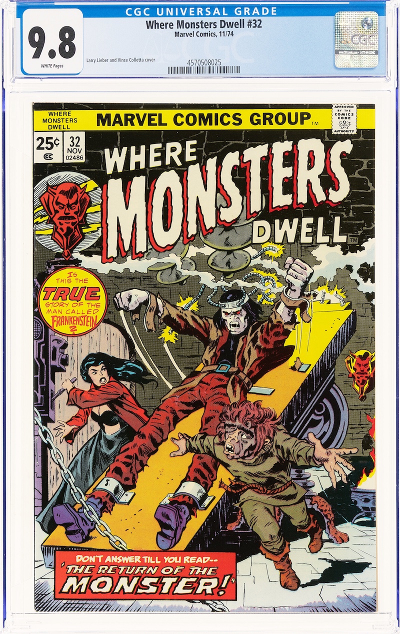Where Monsters Dwell #32 (Marvel, 1974) CGC NM/MT 9.8, $1,440.00