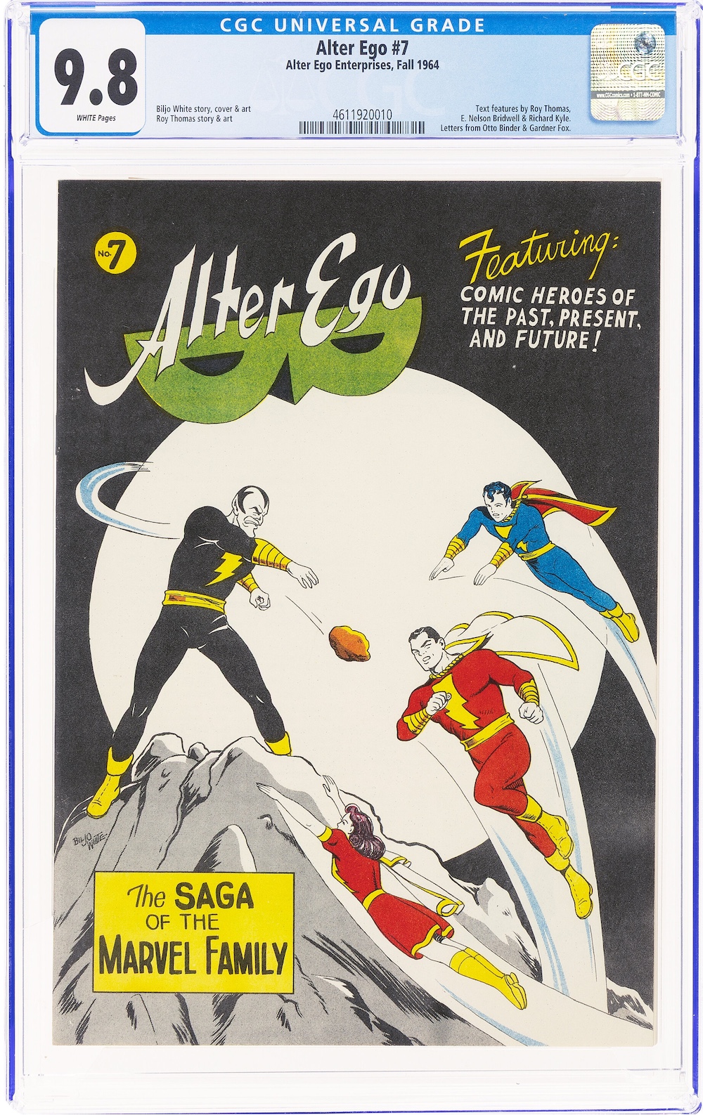 Alter Ego #7 (Alter Ego Enterprises, 1964) CGC NM/MT 9.8, $4,880.00