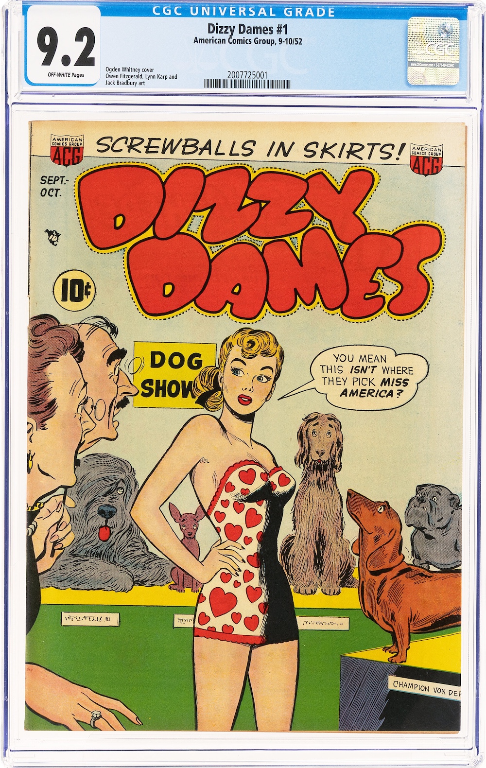 Dizzy Dames #1 (ACG, 1952) CGC NM- 9.2, $3,416.00