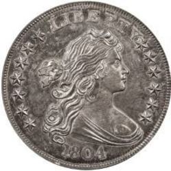 1. Silver Dollars, Draped Bust 1804 Proof Restrike, Class II