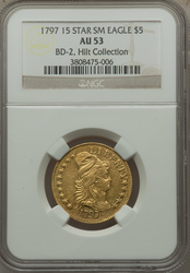 Half Eagles ($5.00 Gold Pieces), Capped Bust 1797 Small eagle, 15 stars BD-2 Obverse (1795 - 1807) Coin Value