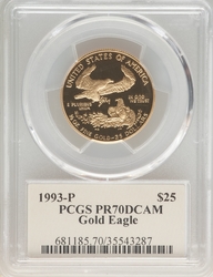 American Gold Half-Ounce Eagles 1993P Proof, Deep Cameo, Thomas Cleveland Art Deco Reverse (1986 - ) Coin Value