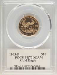 American Gold Quarter-Ounce Eagles 1993P Proof, Deep Cameo, Thomas Cleveland Art Deco Reverse (1986 - ) Coin Value