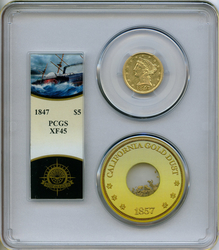 Half Eagles ($5.00 Gold Pieces), Coronet 1847 SSCA Obverse (1839 - 1908) Coin Value