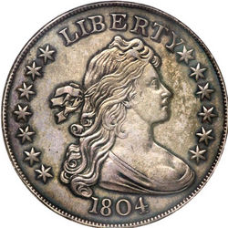 Silver Dollars, Draped Bust 1804 Proof Original, Class I