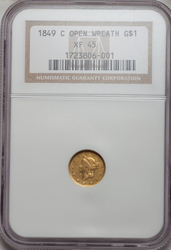 Gold Dollars, Liberty Head 1849C Open wreath