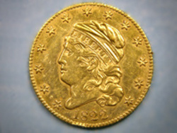 Half Eagles ($5.00 Gold Pieces), Capped Head to Left 1822 Obverse (1813 - 1834) Coin Value