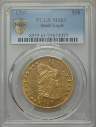 Eagles ($10.00 Gold Pieces), Capped Bust 1797 Small eagle BD-1 Obverse (1795 - 1804) Coin Value