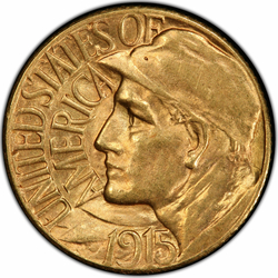 Commemoratives, Gold, Dollar 1915S Panama-Pacific Obverse (1903 - 1922) Coin Value